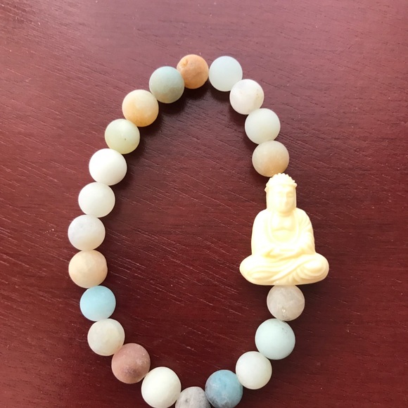Amazonite gemstone Buddha bracelet - Picture 4 of 6